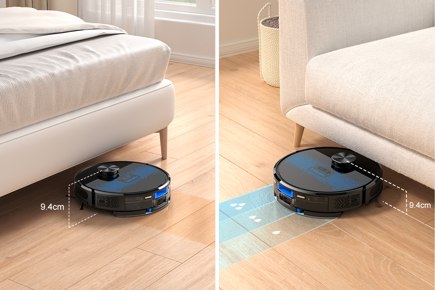 Lubluelu SL60D 黒 Affordable Robot Vacuum SL60 D - Best Budget Robot Mop with