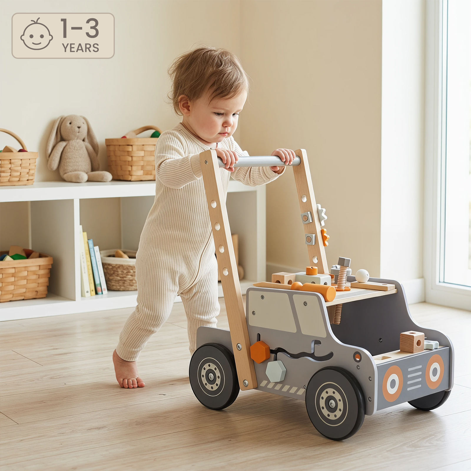 Fox Plush Rocker & Tool Bench Walker Set for Toddlers | labebe®