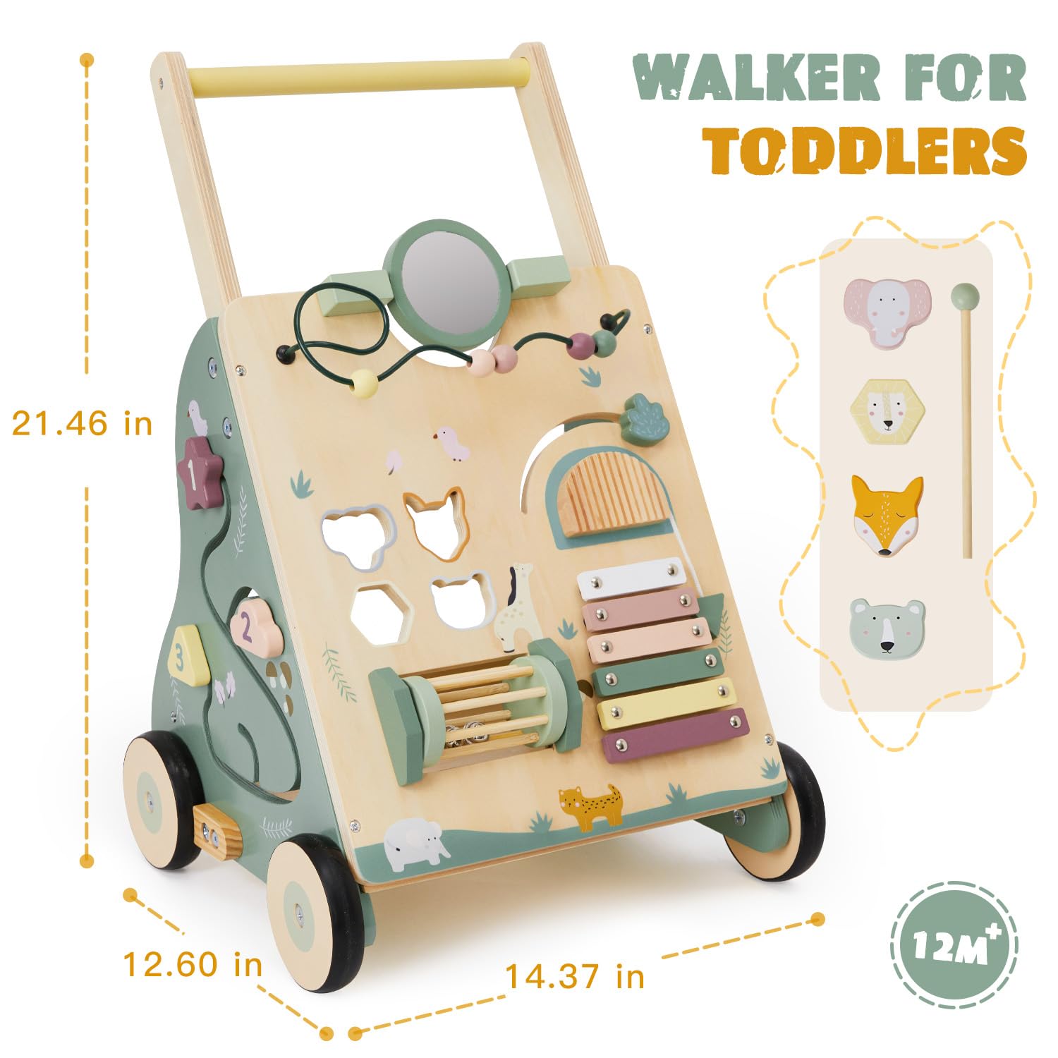 Woodland baby walker size guide for toddlers 12 months and up