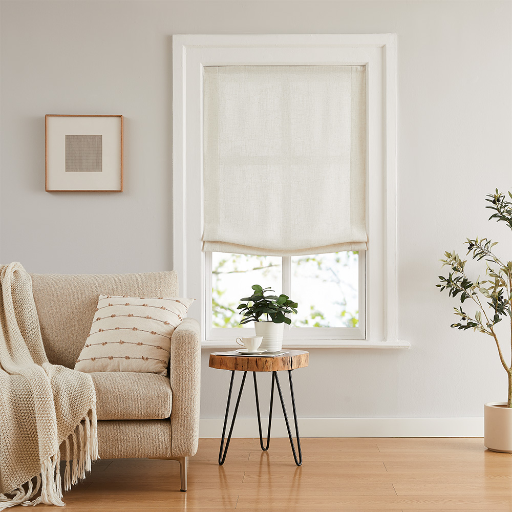 Lowen Linen Ralexed Roman Shades