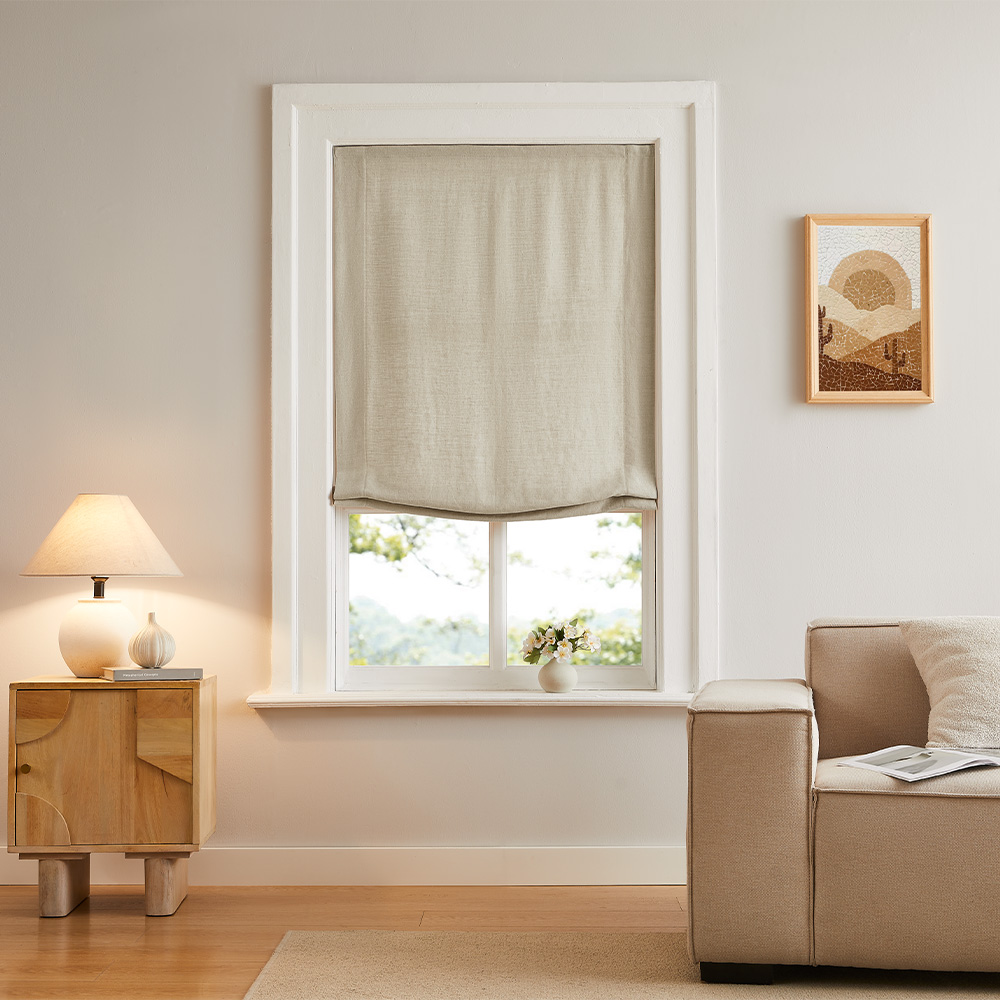 Luna Linen Relaxed Roman Shades