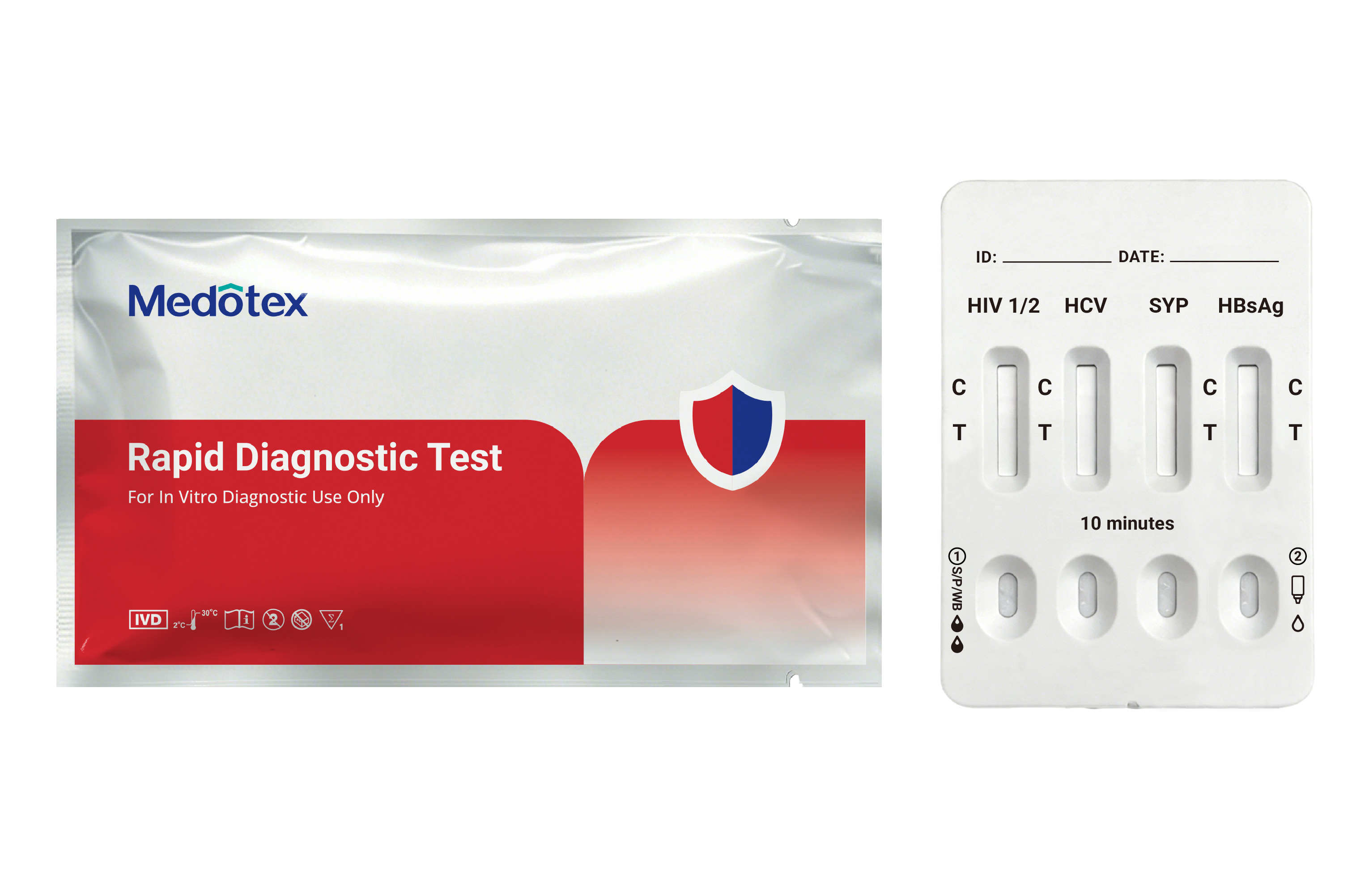 4-in-1 rapid test cassette for HIV HCV syphilis and HBsAg detection