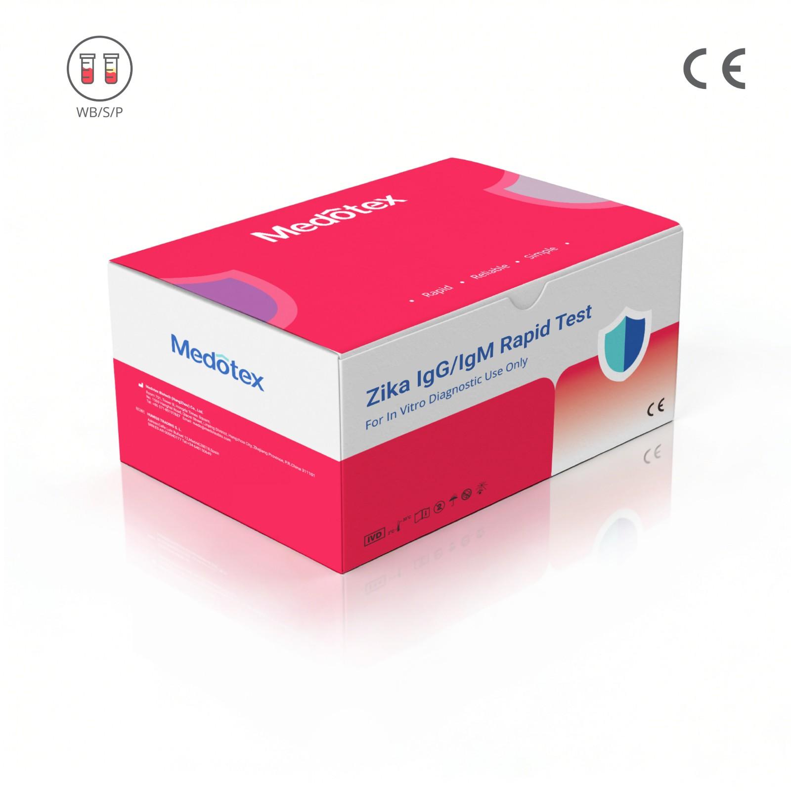 Medotex zika igg igm rapid test for blood, serum or plasma specimen
