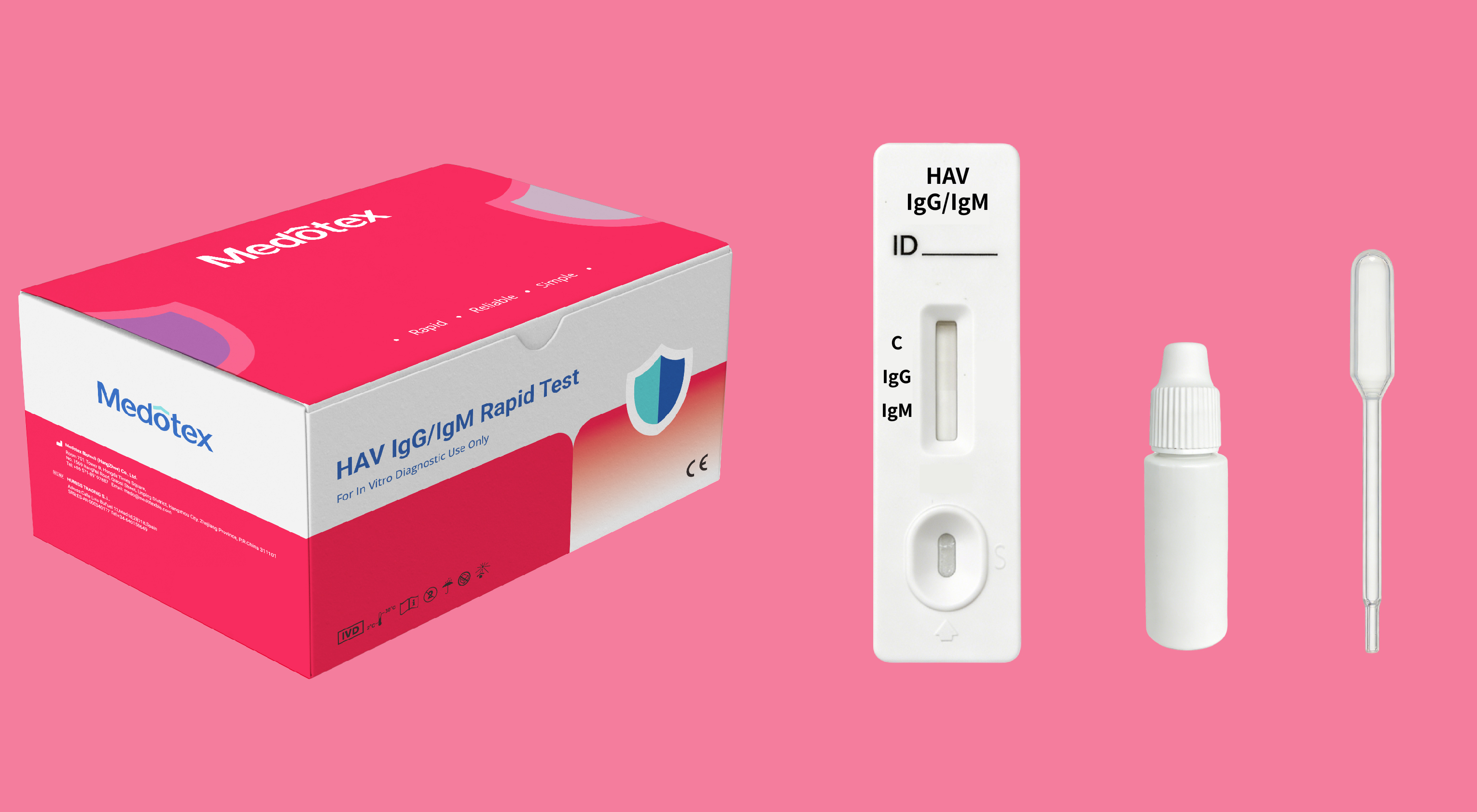 Medotex hepatitis a igg igm combo rapid test kit including cassette buffer and dropper for in vitro diagnostic use