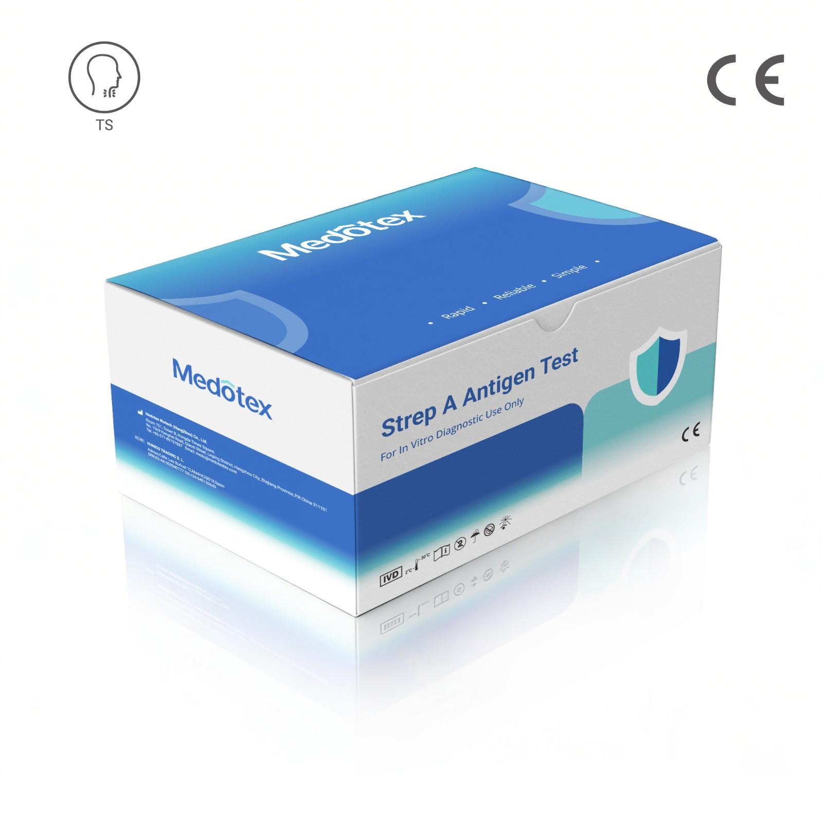 Medotex Strep A Rapid Test box with CE marked
