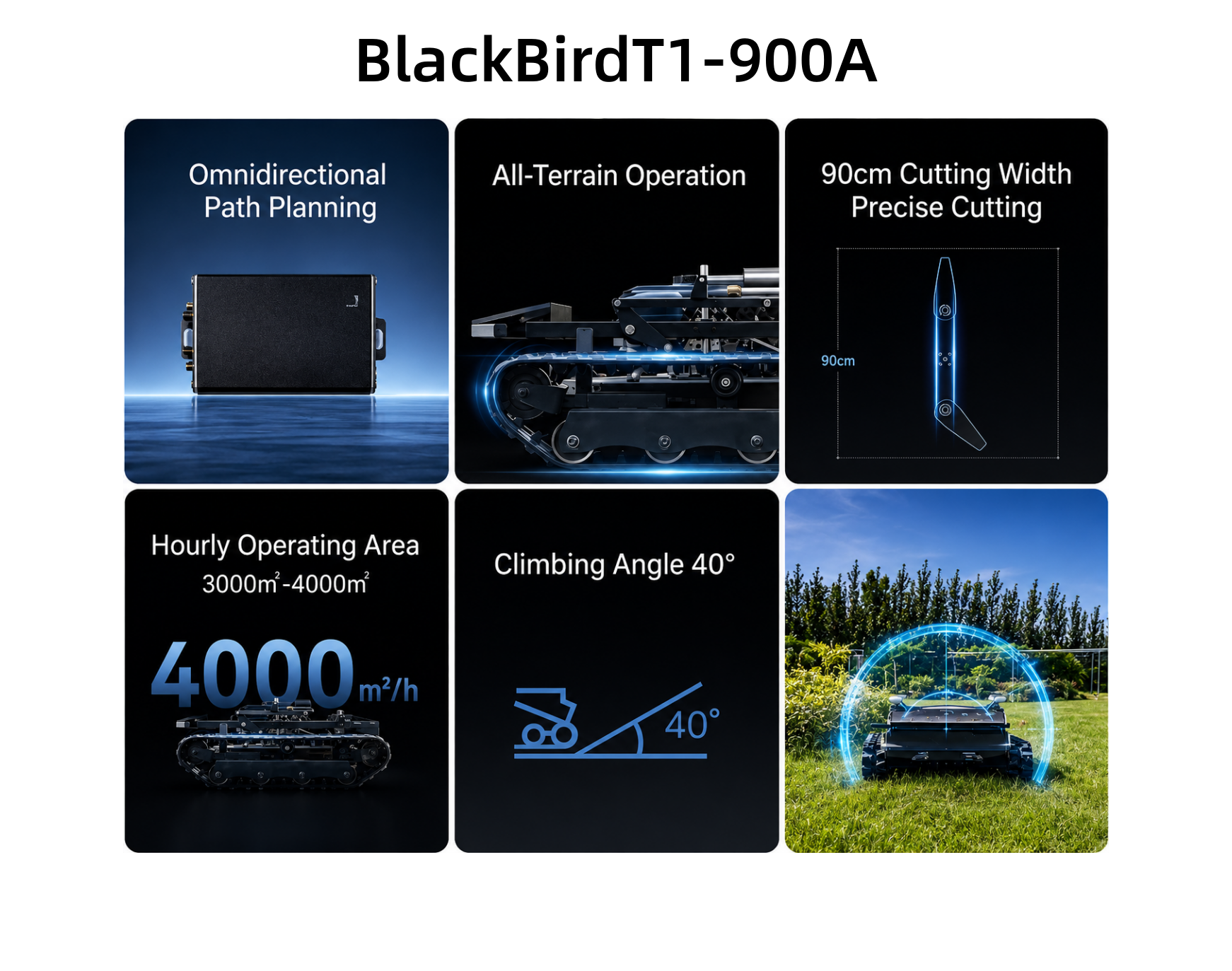 BlackBird T1-900A Autonomous Tracked Mowing Robot