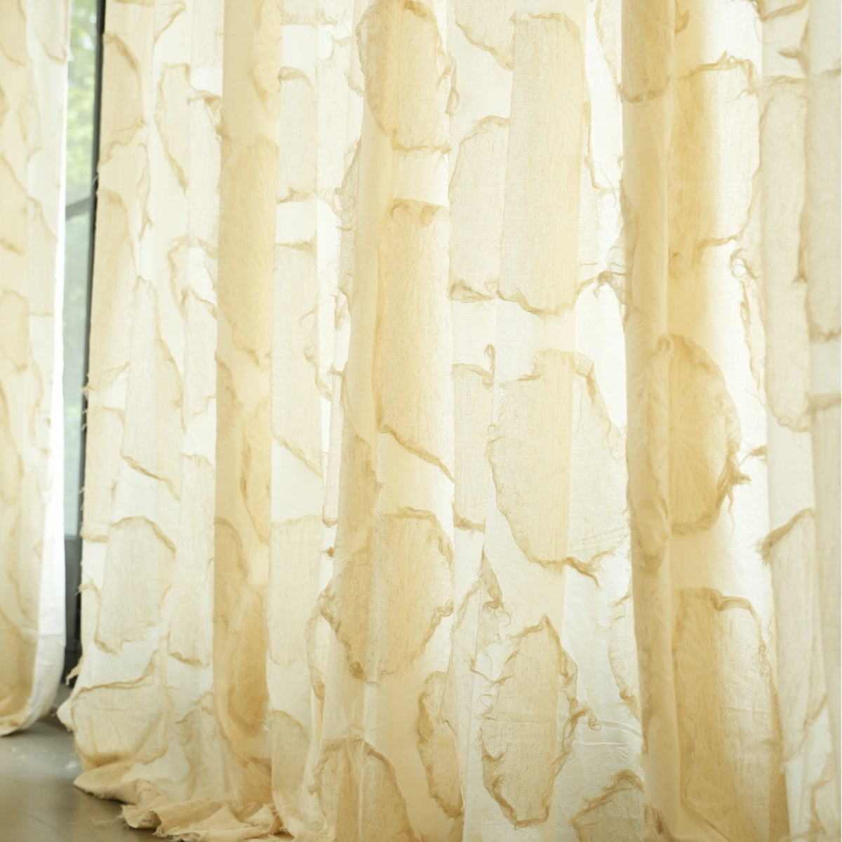 Airy Layered Handcrafted Cotton Curtain | Artful Texture | Rawlune