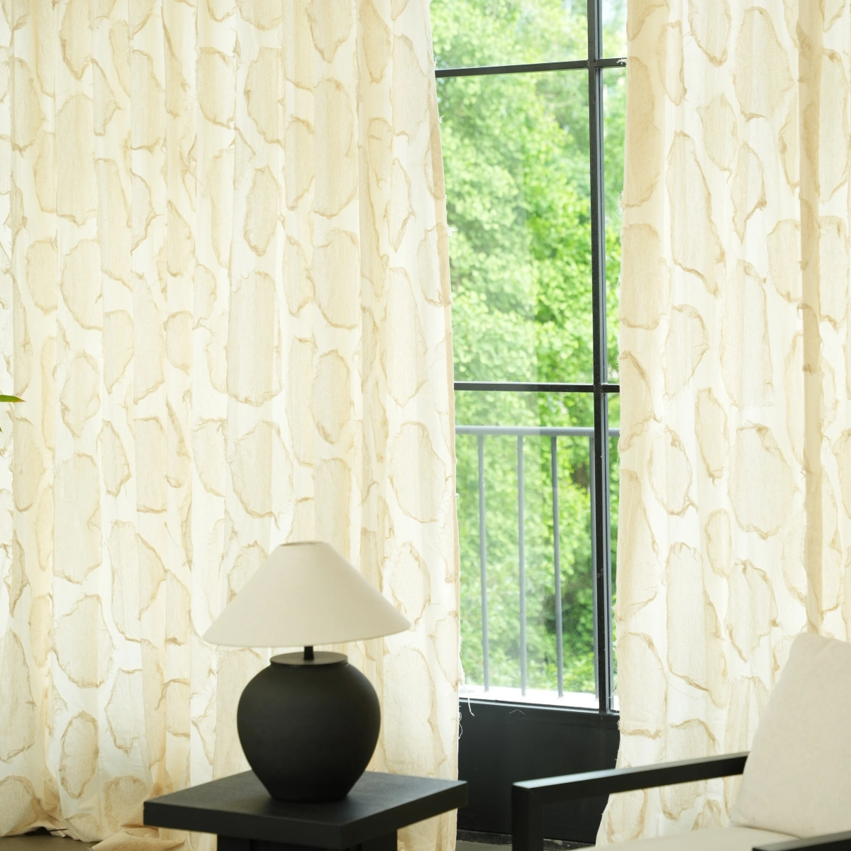 Airy Layered Handcrafted Cotton Curtain | Artful Texture | Rawlune