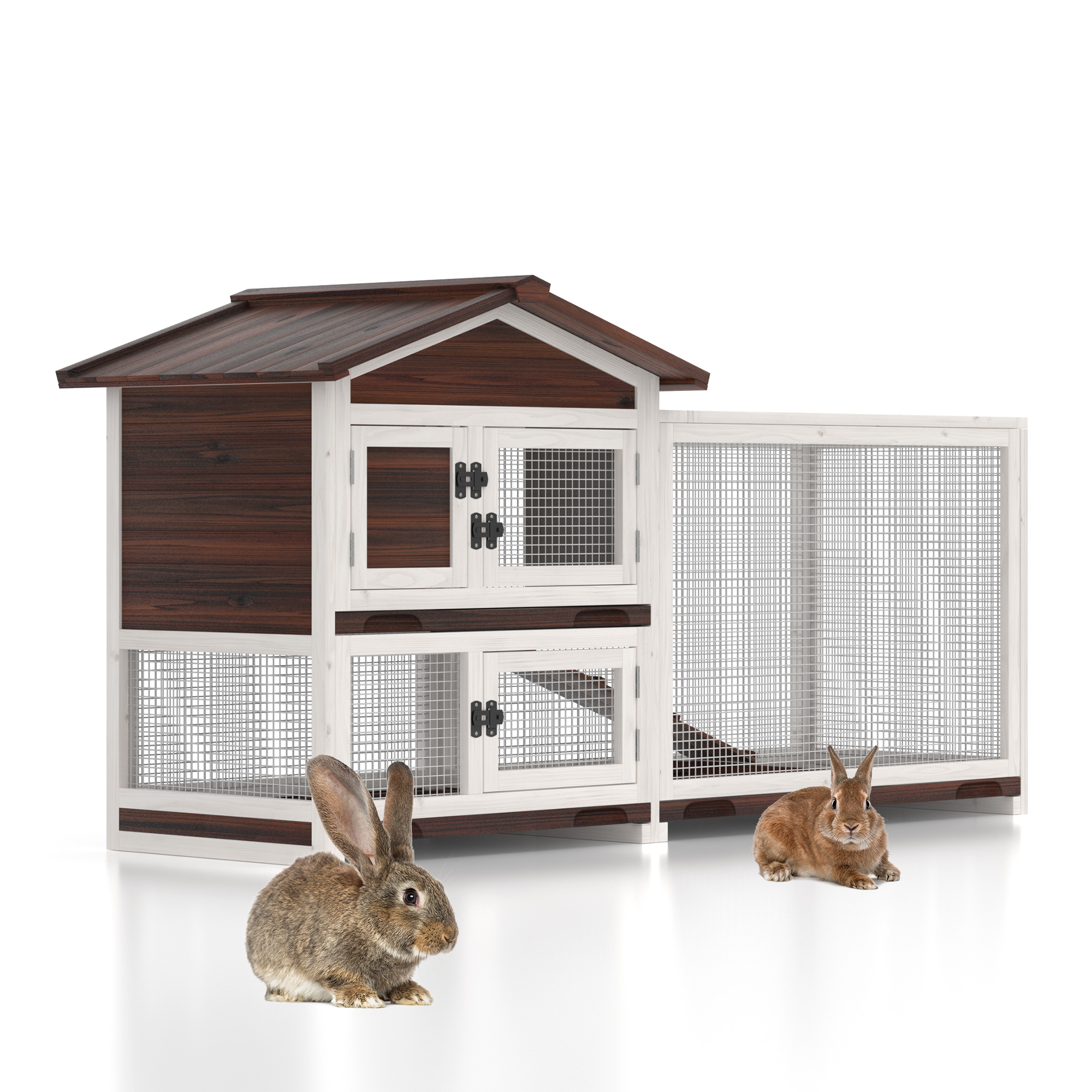 Kecreque Rabbit Cage Indoor & Outdoor Rabbit Hutch Weatherproof Bunny ...