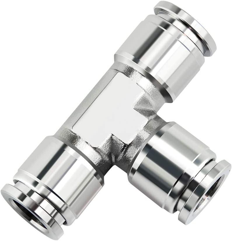 30-Pack Pneumatic Tee Union Connectors – 3/8" (10mm) Tube OD – Instant Push-In Air Fittings