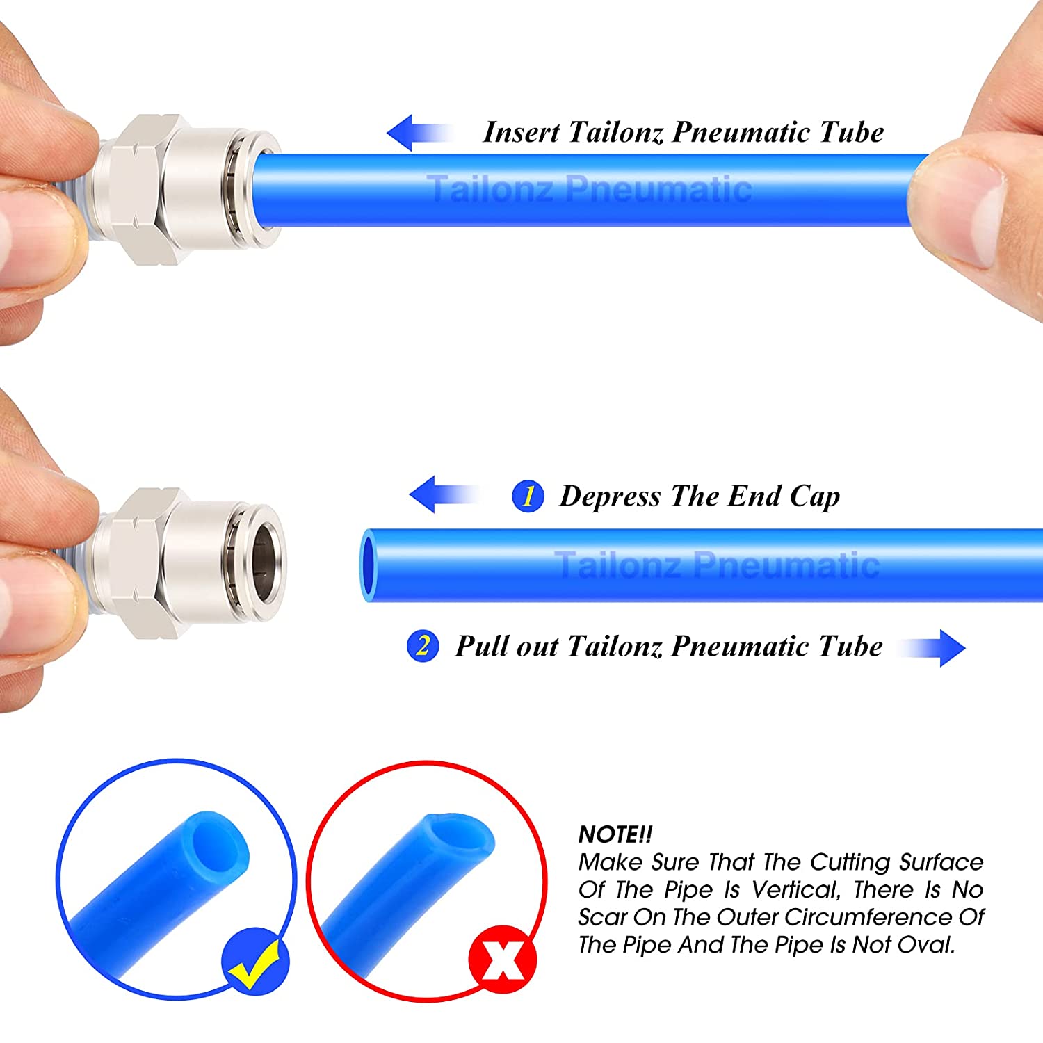 TAILONZ PNEUMATIC Codo macho de 8 mm de diámetro exterior x rosca NPT