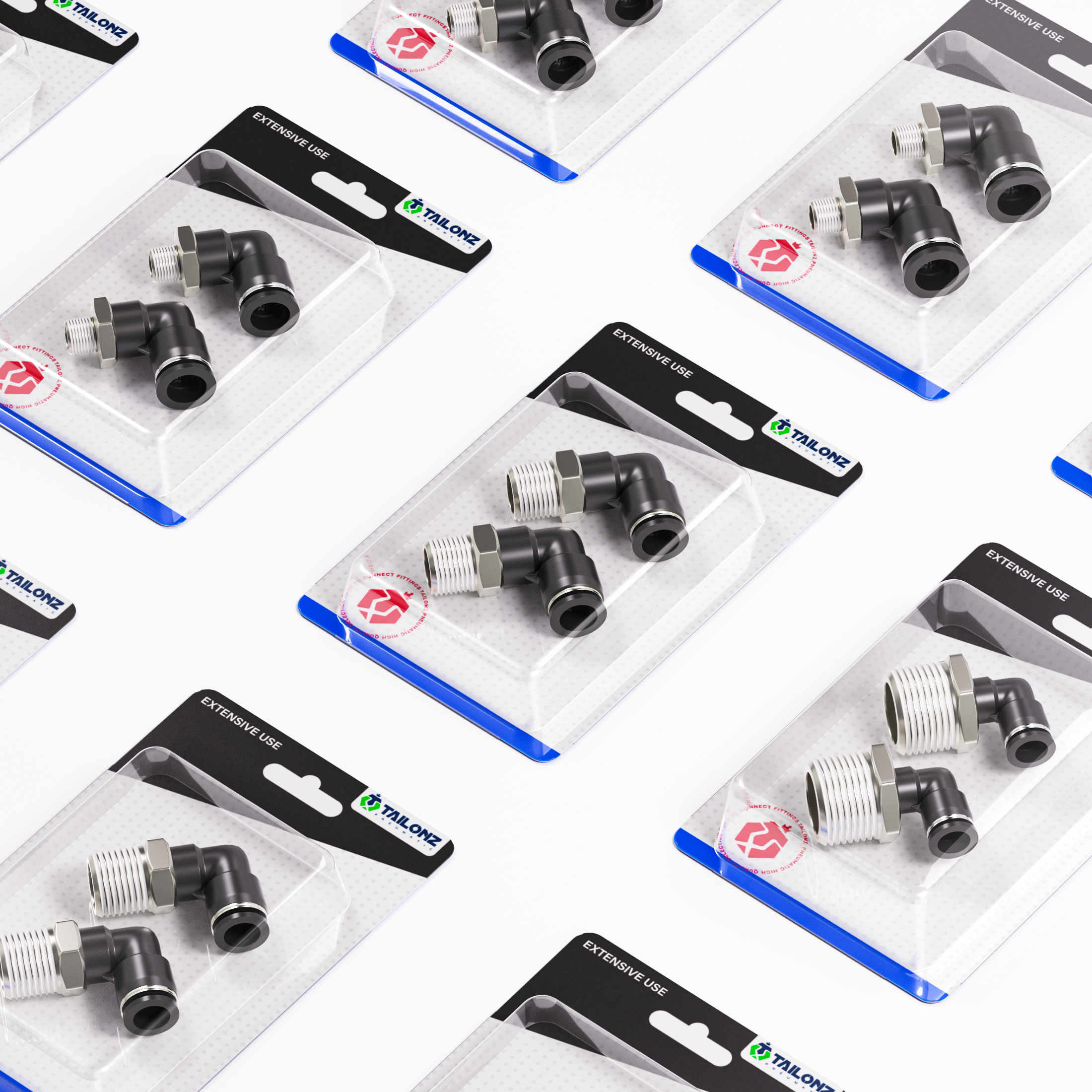 thumbnail interactive-video image 1 of 20 Pack Paka Pneumatic Male Elbow Connector – 1/2" Tube OD X 1/2" NPT Push-to-Connect 1 of 5