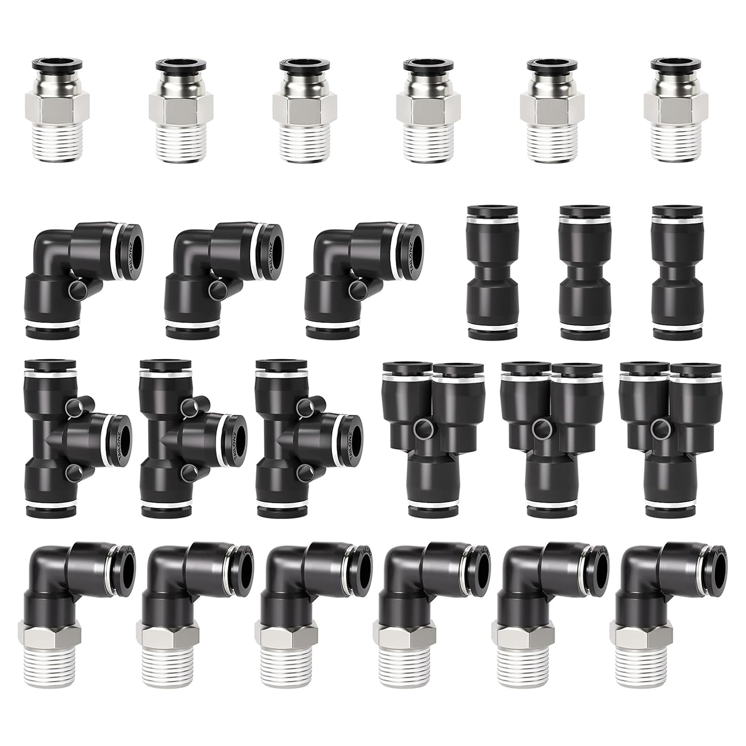 mxuteuk 5pcs Push to Connect Fittings Pneumatic Male Elbow Connector... mxuteuk 5pcs Push to Connect Fittings Pneumatic Male Elbow Connector...