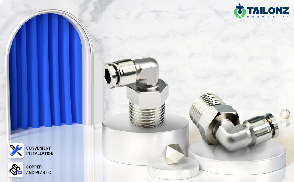 TAILONZ PNEUMATIC 304 Stainless Steel Male Elbow Push to Connect Tube ...