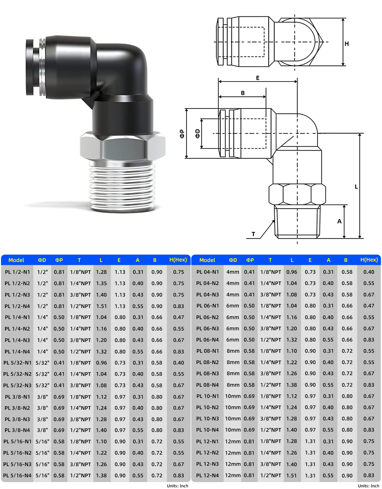 TAILONZ PNEUMATIC Male Straight 6mm Tube OD X 1/8 Inch NPT Thread Push To Connec | UK