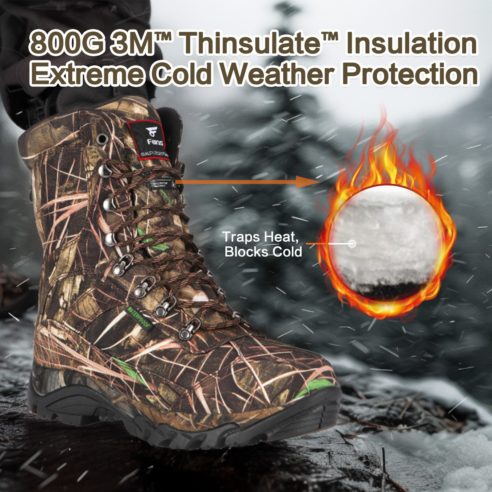 8Fans Hunting Boots for Men, 800g Thinsulate Insulated  display picture 1