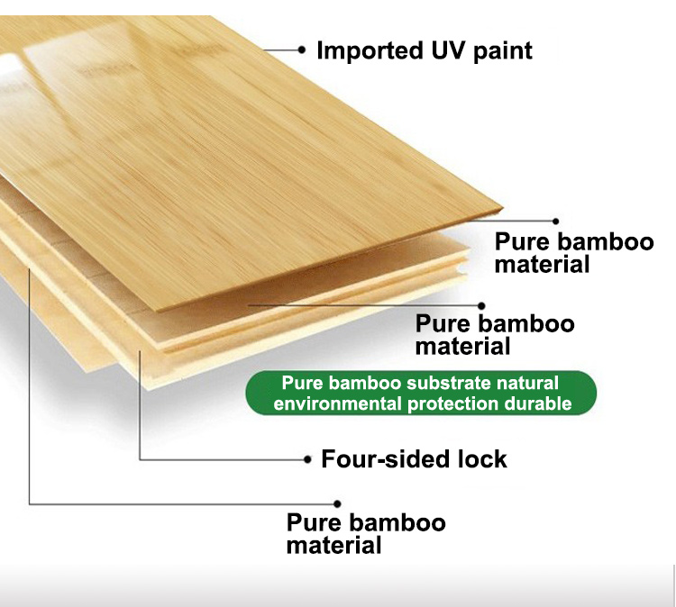Ecofriendly Waterproof Solid Bamboo Flooring Vertical Horizontal