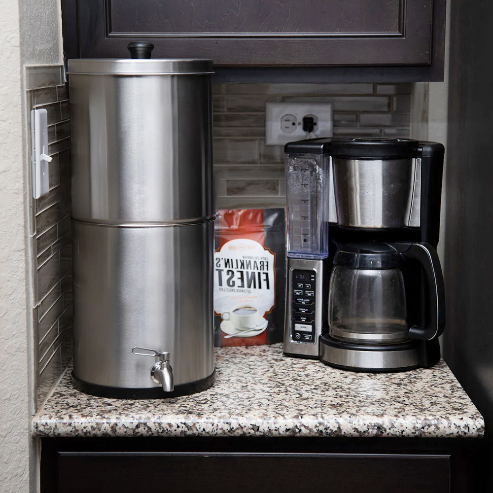 K Series - 10 Gallon Compact 304 Stainless Steel Gravity With Window Scene Graph-2